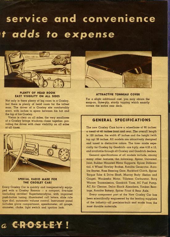 1941 Crosley Automobiles Brochure Page 3
